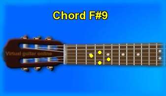 guitar chord F#9 