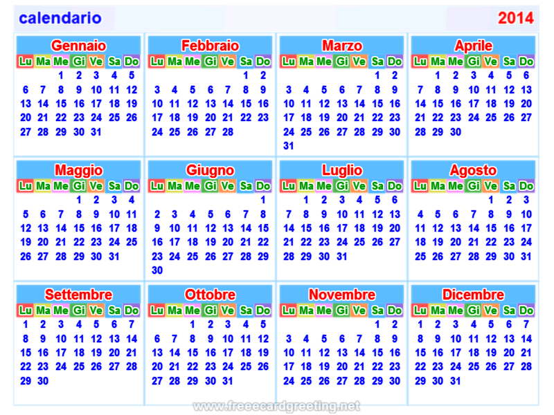 calendario 2014