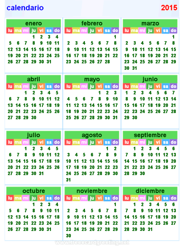 calendario 2015Vertical