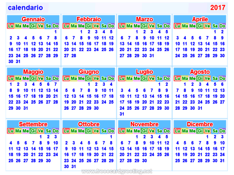 calendario 2017