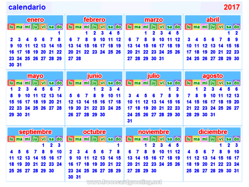 calendario 2017