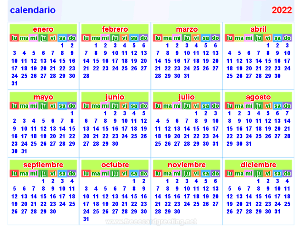 Calendario 2022 Calendar 2022 Week Starts On Sunday Basic Grid Stock 