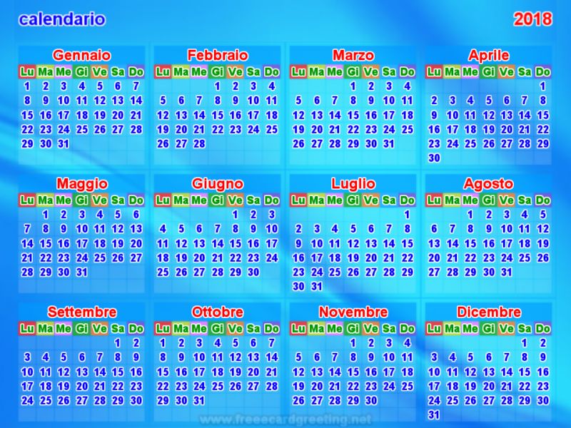 calendario   2018