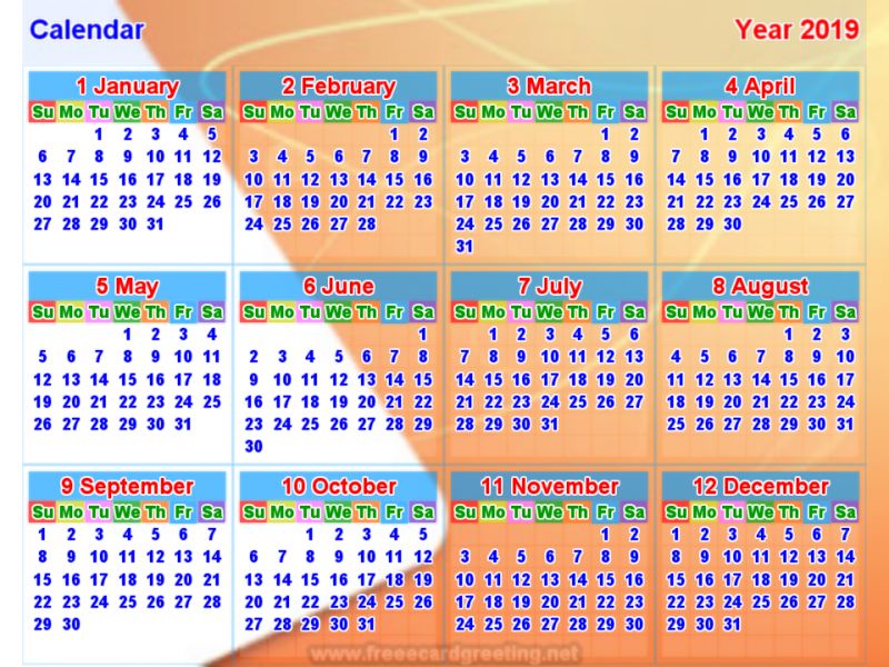 Calendar   2019