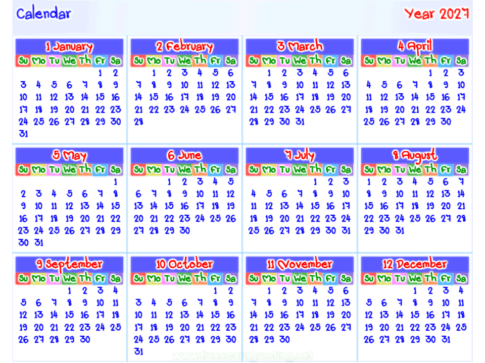 calendar 2027