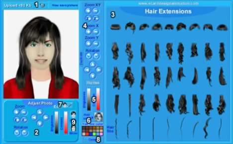 Virtual hair extensions