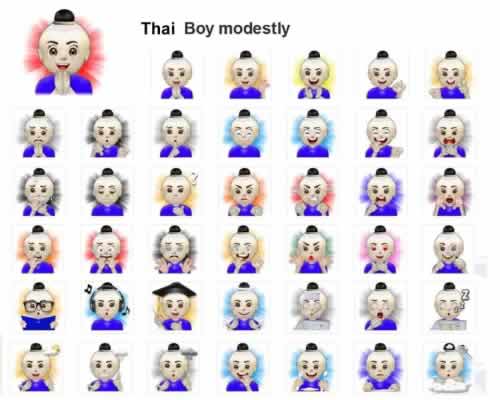 Line Sticker Thai Boy modestly