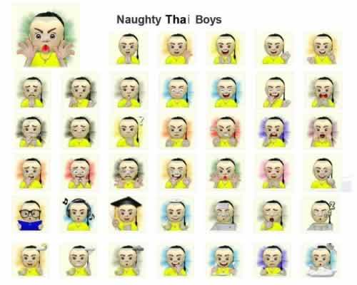 Line Sticker Naughty Thai Boys