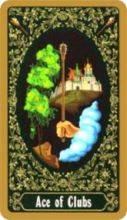 tarot card deck russian THE ACE OF WANDS