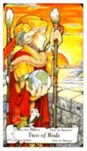 tarot card deck hanson roberts THE TWO OF WANDS