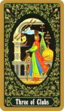 tarot card deck russian THE THREE OF WANDS