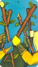 tarot card deck morgan greerTHE FIVES OF WANDS