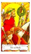 tarot card deck hanson roberts THE SIXS OF WANDS
