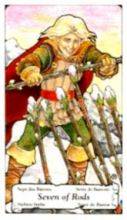 tarot card deck hanson roberts THE SEVENS OF WANDS