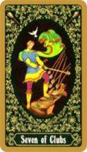 tarot card deck russian THE SEVENS OF WANDS