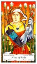 tarot card deck hanson roberts THE NINES OF WANDS