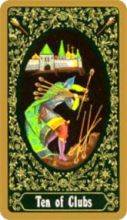 tarot card deck russian THE TENS OF WANDS