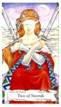 tarot card deck hanson roberts THE TWO OF SWORDS