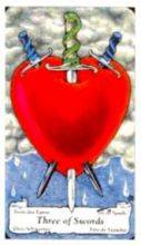 tarot card deck hanson roberts THE THREE OF SWORDS
