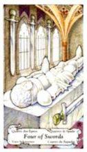tarot card deck hanson roberts THE FOUR OF SWORDS