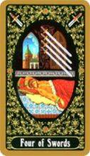 tarot card deck russian THE FOUR OF SWORDS