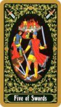 tarot card deck russian THE FIVES OF SWORDS