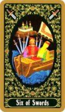 tarot card deck russian THE SIXS OF SWORDS