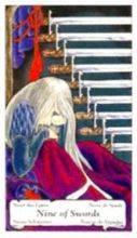 tarot card deck hanson roberts THE NINES OF SWORDS