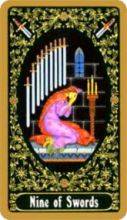 tarot card deck russian THE NINES OF SWORDS