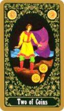 tarot card deck russian THE TWO OF PENTACLES