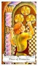 tarot card deck hanson roberts THE THREE OF PENTACLES