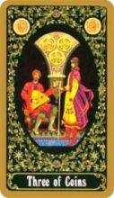 tarot card deck russian THE THREE OF PENTACLES