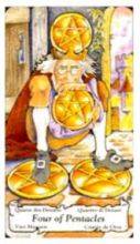 tarot card deck hanson roberts THE FOUR OF PENTACLES