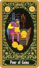 tarot card deck russian THE FOUR OF PENTACLES