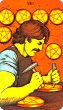 tarot card deck morgan greerTHE EIGHTS OF PENTACLES