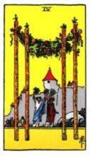 tarot card deck rider waite THE FOUR OF WANDS