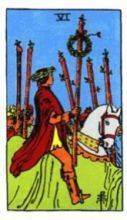 tarot card deck rider waite THE SIXS OF WANDS