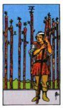 tarot card deck rider waite THE NINES OF WANDS