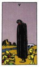 tarot card deck rider waite THE FIVES OF CUPS