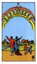tarot card deck rider waite THE TENS OF CUPS