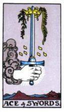 tarot card deck rider waite THE ACE OF SWORDS