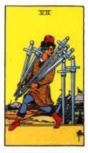 tarot card deck rider waite THE SEVENS OF SWORDS