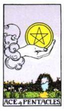tarot card deck rider waite THE ACE OF PENTACLES