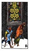 tarot card deck rider waite THE FIVES OF PENTACLES
