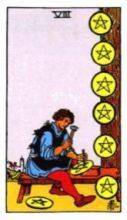 tarot card deck rider waite THE EIGHTS OF PENTACLES